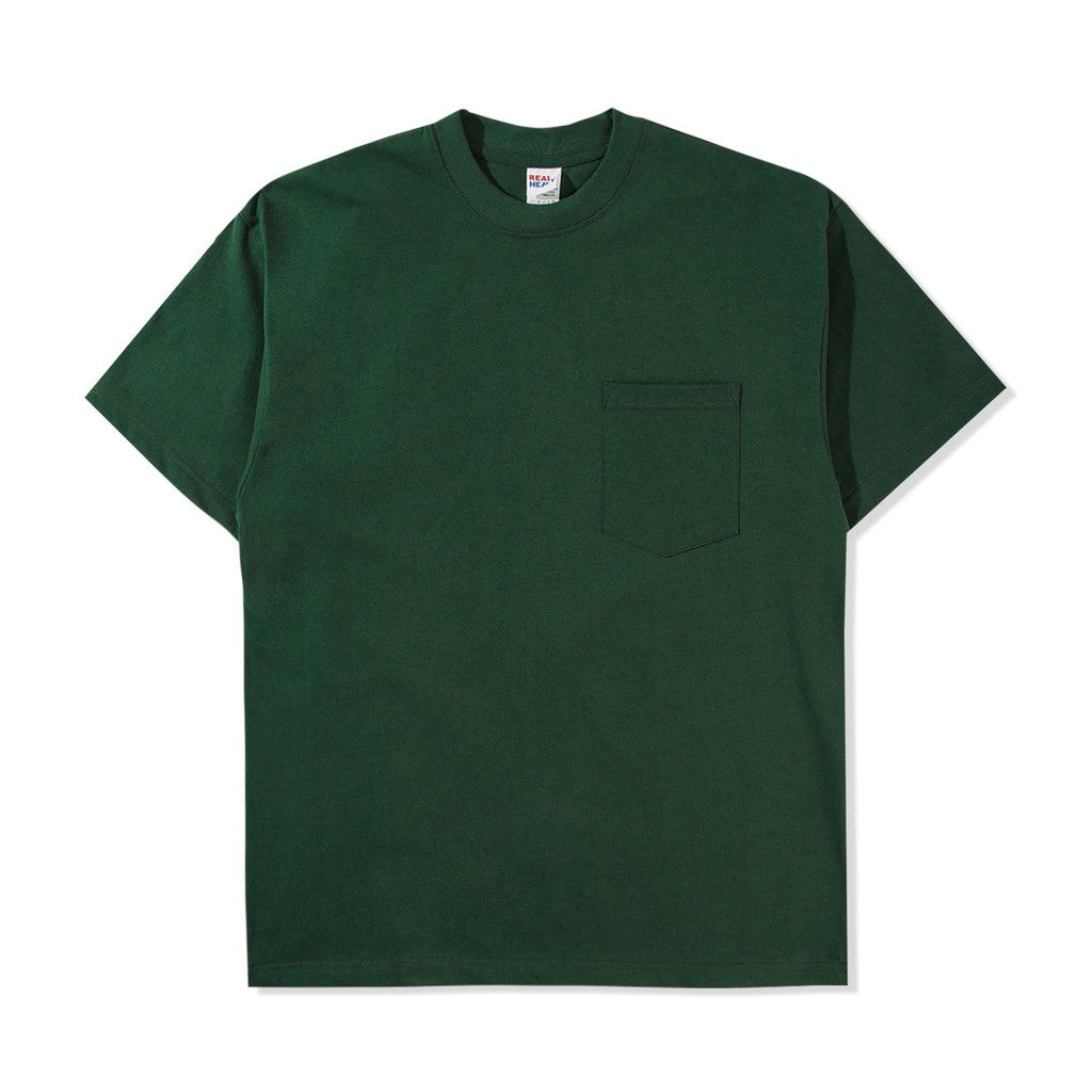 Real Heavy SS Pocket T Shirt 16s Green - Kaos Kantong Hijau